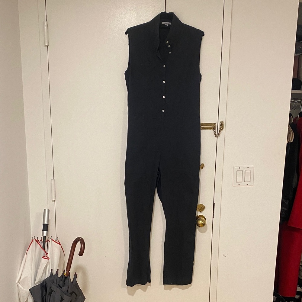 Sleeveless Navy Shon Mott Jumpsuit